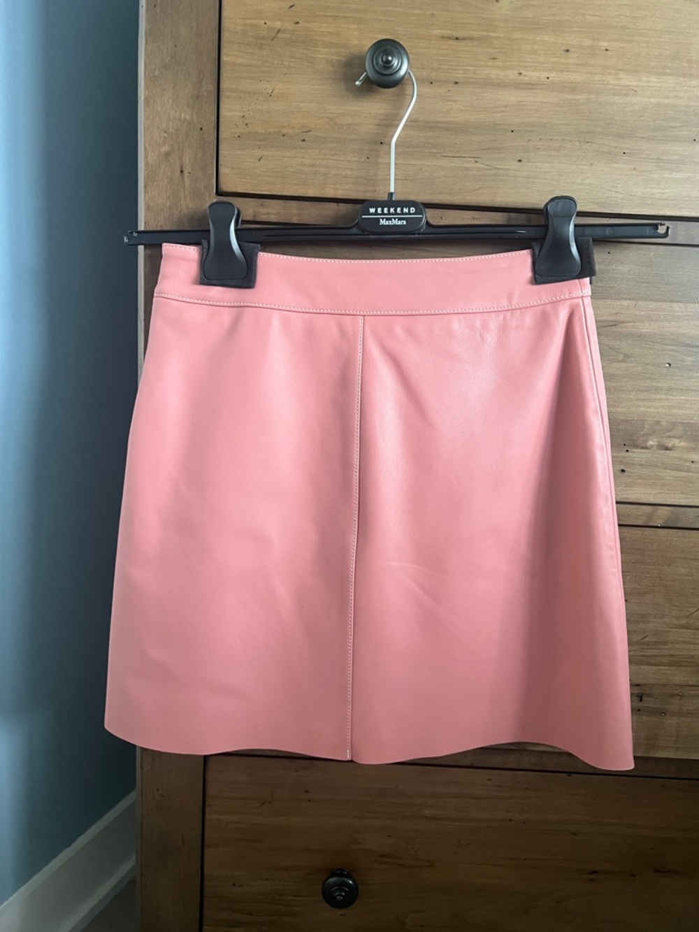 MaxMara Pink Faux Leather Mini Skirt